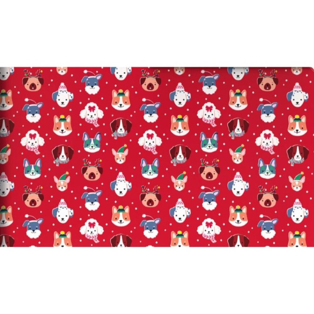 Hallmark Wrapping Paper Christmas Playful Pups Red 35 sq ft Roll Holiday Gift